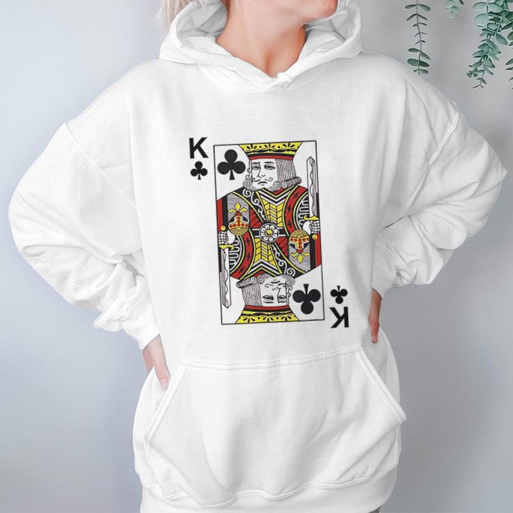 King Of Clubs Blackjack Cards Poker 21 K Hoodie Gifts for Women