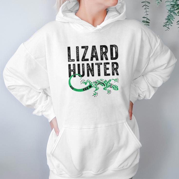 Lizard Hunter Funny Gecko Reptile Lover Kids Gift Hoodie Gifts for Women