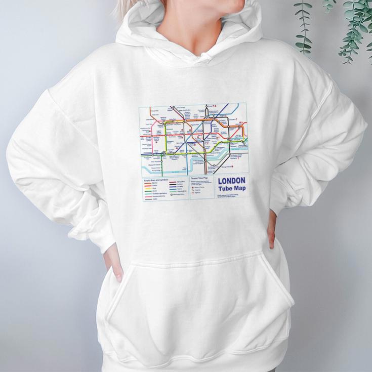 London Tourist Metro Underground Tube MapShirt British Hoodie Gifts for Women