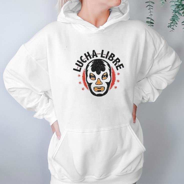 Lucha Libre Retro Mexican Wrestler Wrestling Red M Hoodie Gifts for Women