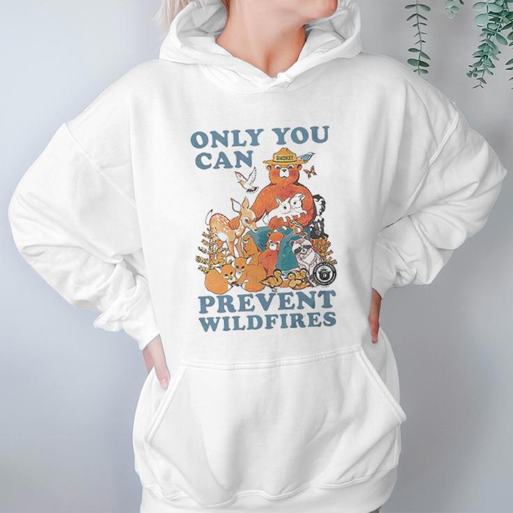 Luv Smokey Bear Only You Can Prevent Wild Fires Ringer Hoodie Gifts for Women