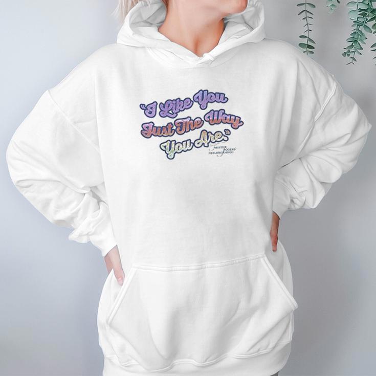 Mister Rogers Just They Way You Are Sheer Fitted Hoodie Gifts for Women