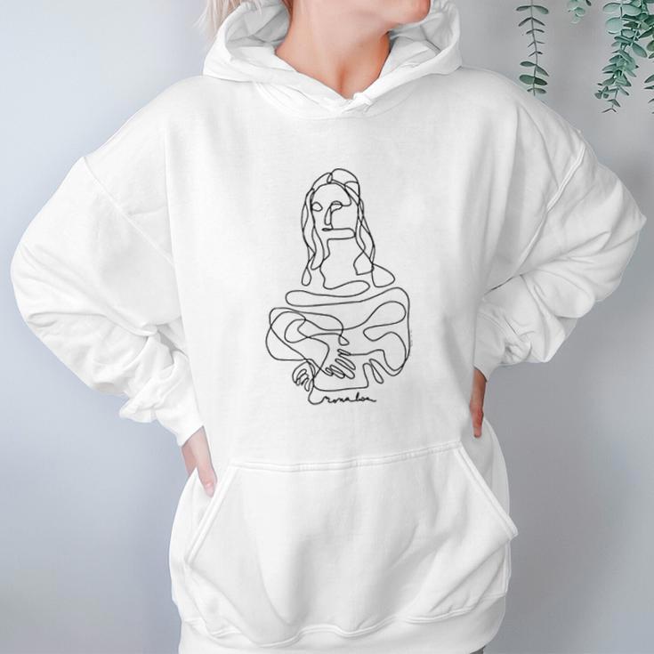 Mona Lisa One Line Drawing Hoodie Gifts for Women