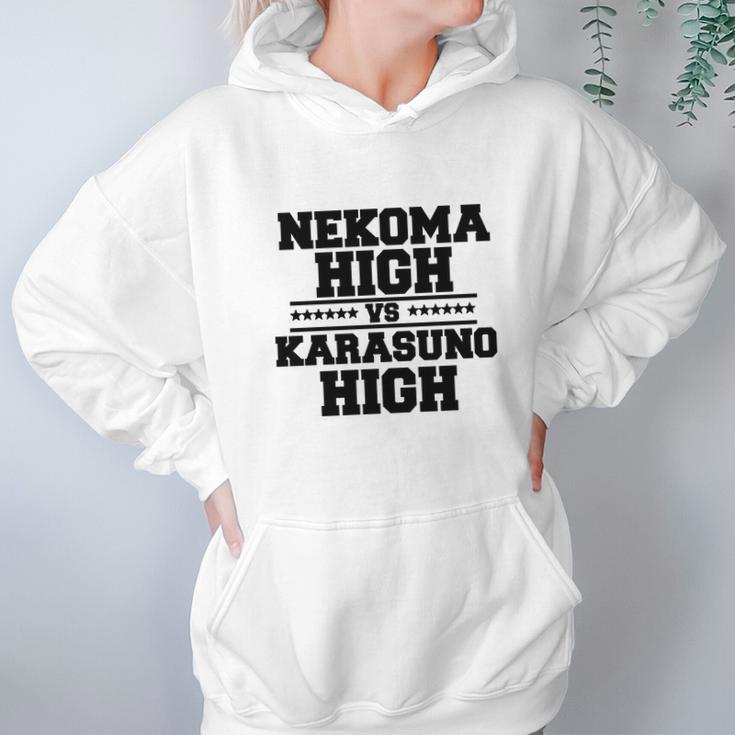 Nekoma High Vs Karasuno High Black Hoodie Gifts for Women