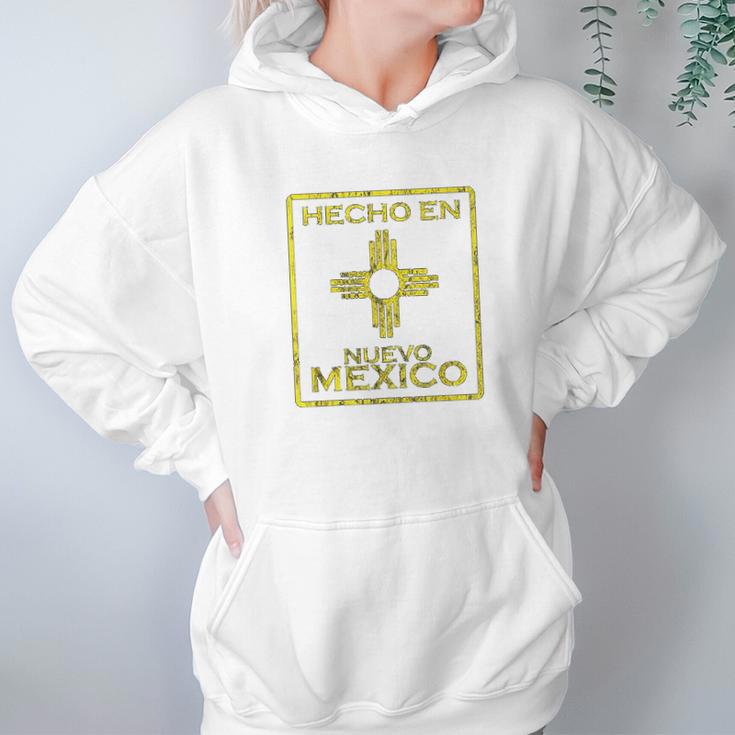 New Mexico Zia Symbol Distressed Hecho En New Mexico Hoodie Gifts for Women