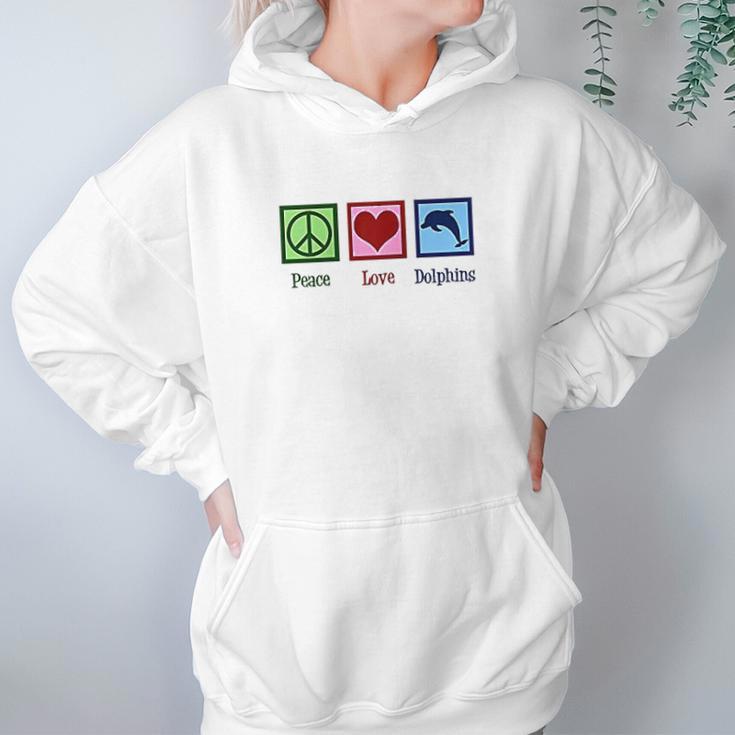 Peace Love Dolphins Hoodie Gifts for Women