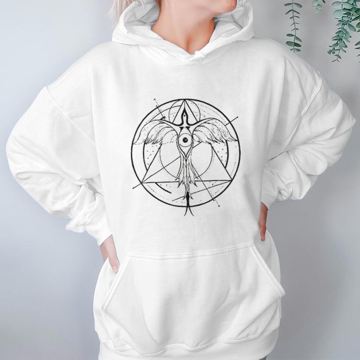 Phoenix Ascending Third Eye Sacred Geometry Hoodie Gifts for Women