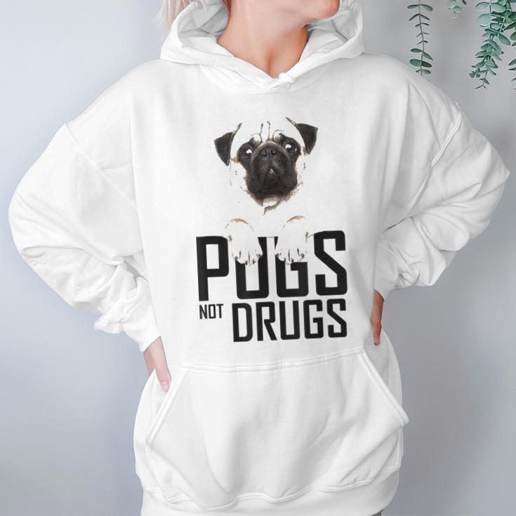 Pugs Not Drugs Awareness Hoodie Gifts for Women