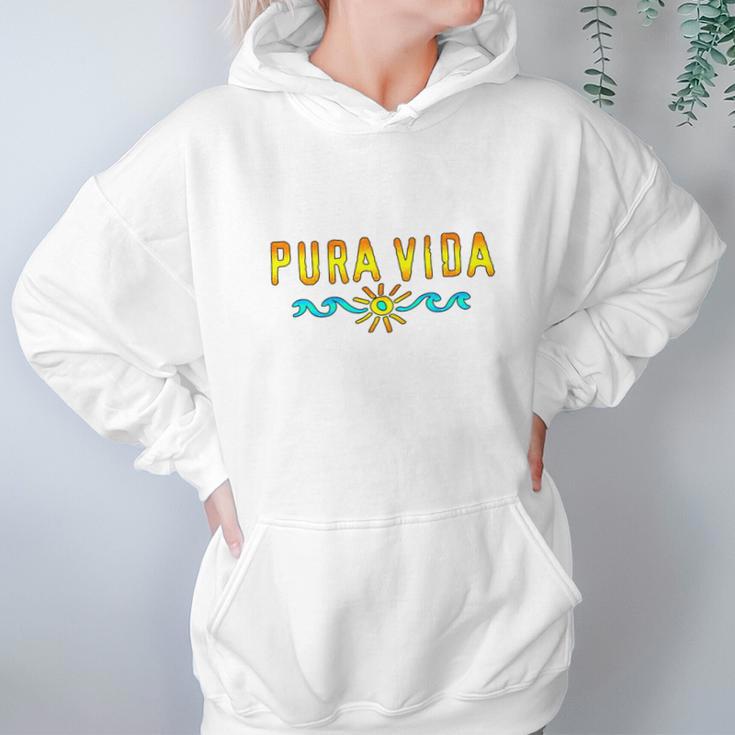 Pura Vida Costa Rica Surfing Beach Holidays Hoodie Gifts for Women