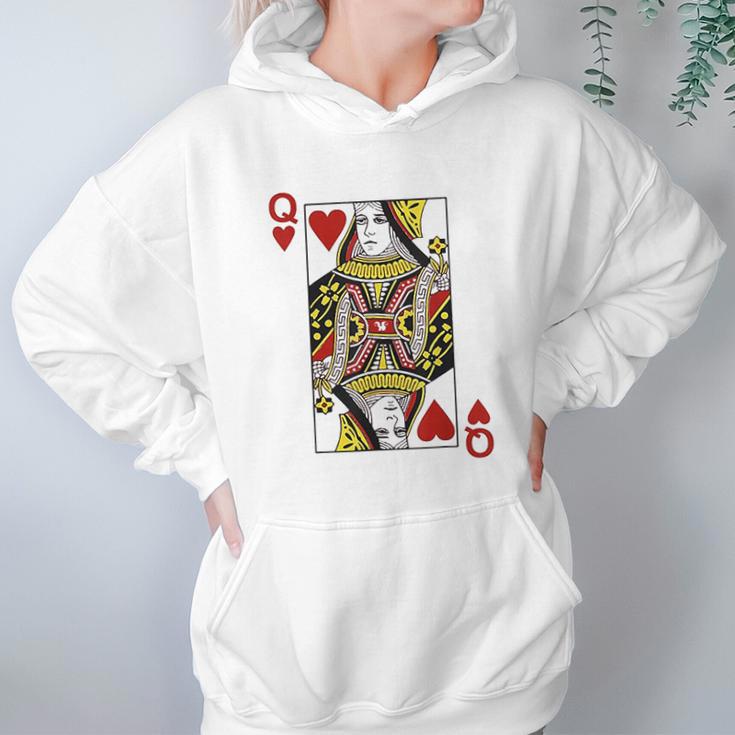 Queen Of Hearts Blackjack Cards Hoodie Gifts for Women