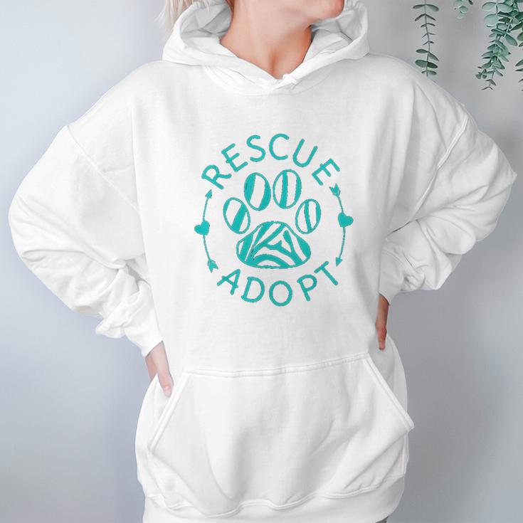 Rescue Adopt Animal Lover Love Cats Dogs Paw Print Gift Hoodie Gifts for Women