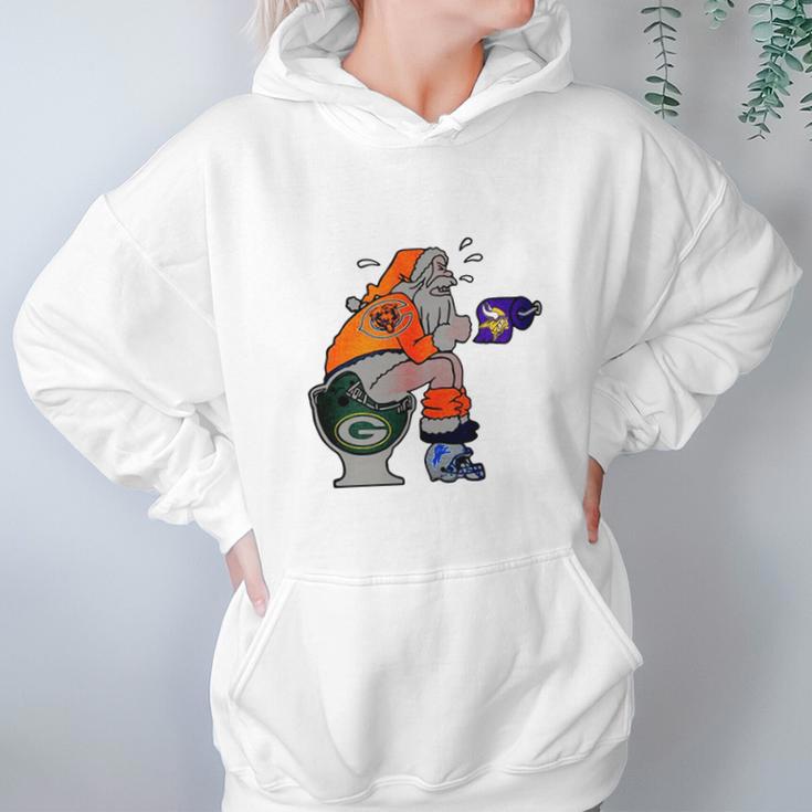 Santa Claus Chicago Bears Toilet Green Bay Packers Sweater Hoodie Gifts for Women