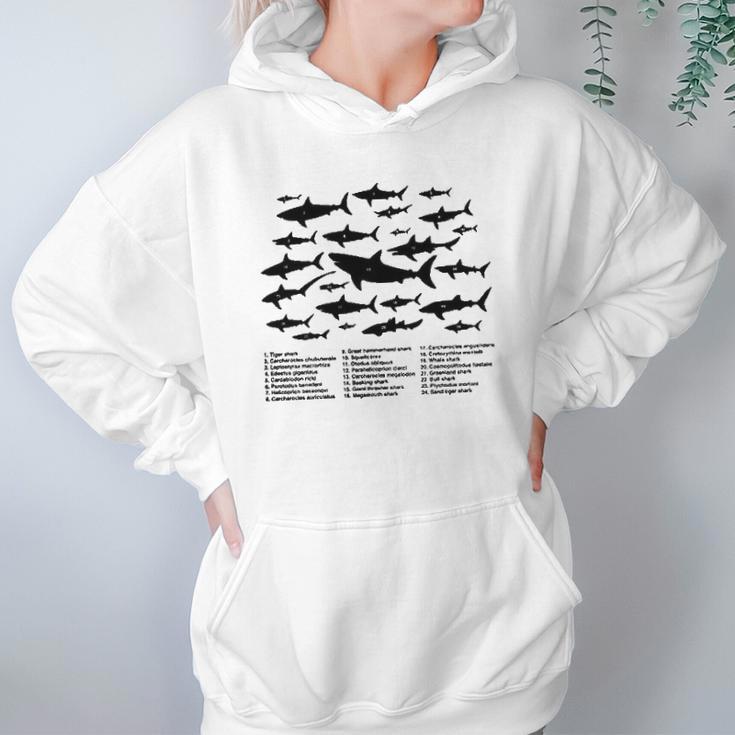 Shark Chart Conservation Funny Humor Fish Jaws Ocean Hoodie Gifts for Women