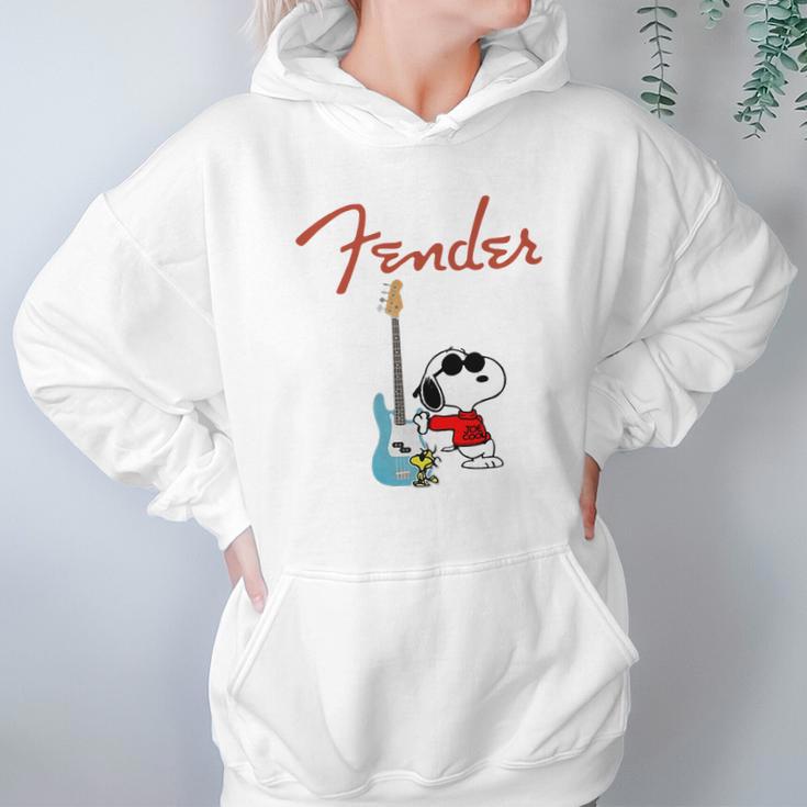 Snoopy Guitar Player Fender Hoodie Gifts for Women