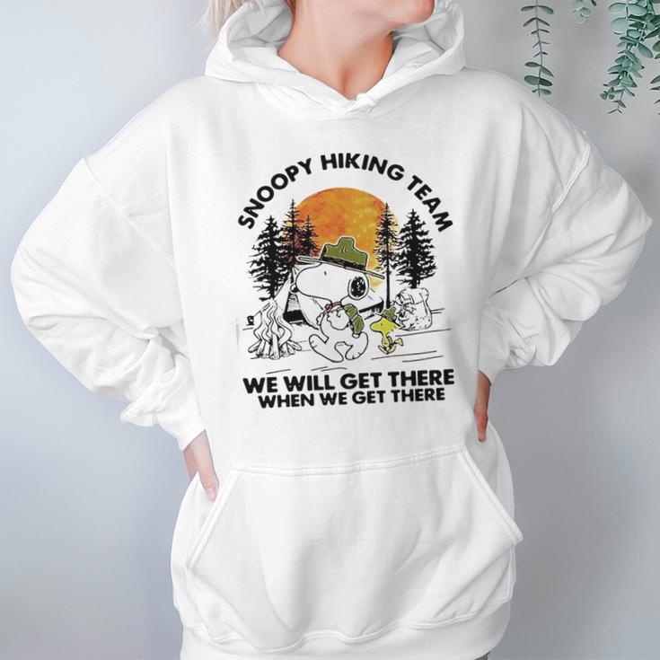 Snoopy Hiking Team We Will Get There When We Get There T-Shirt Hoodie Gifts for Women