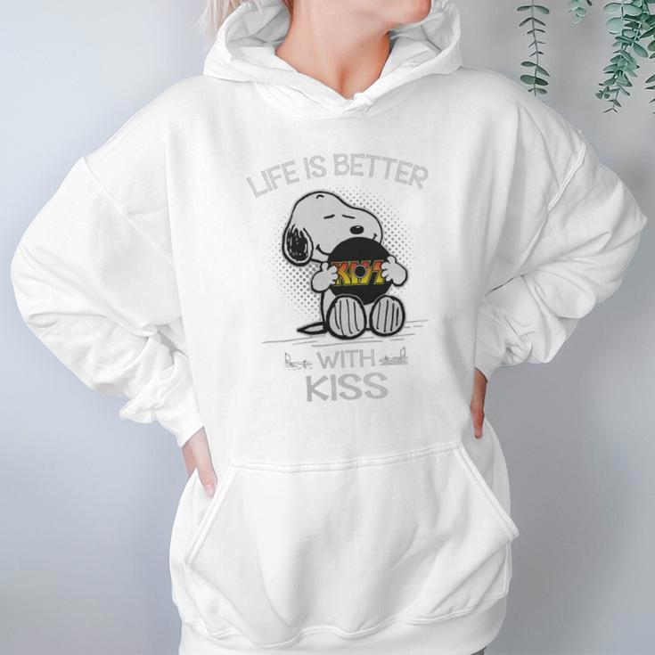 Snoopy Life Is Better With Kiss Band Hoodie Gifts for Women