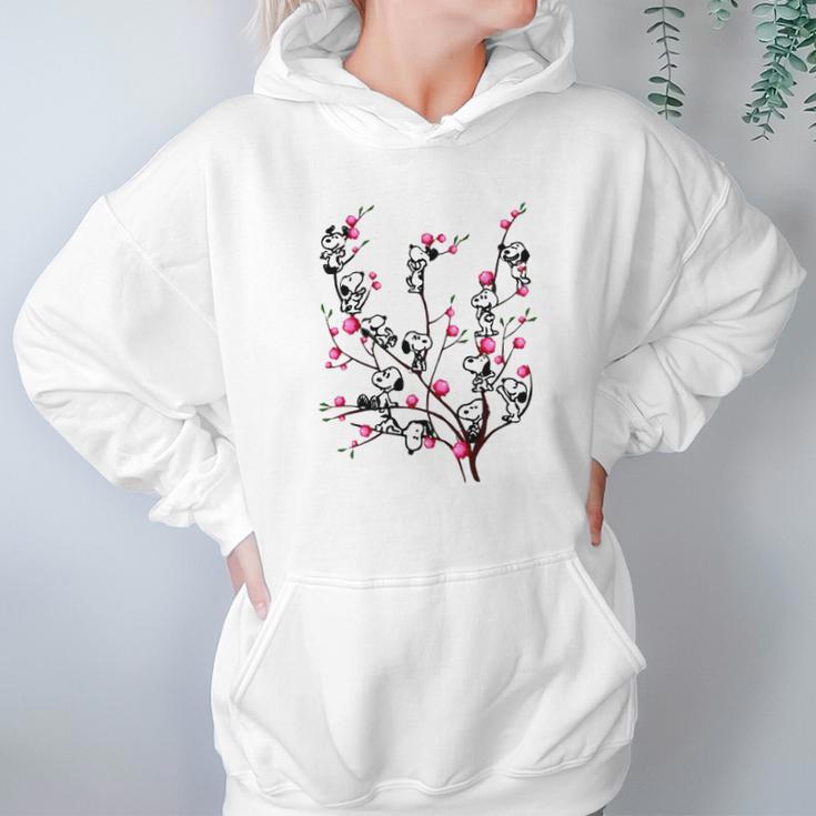 Snoopy On Peach Tree Hoodie Gifts for Women