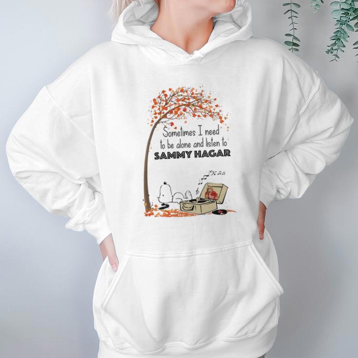 Snoopy Sometime I Need Tobe Alone And Listen To Sammy Hagar Hoodie Gifts for Women