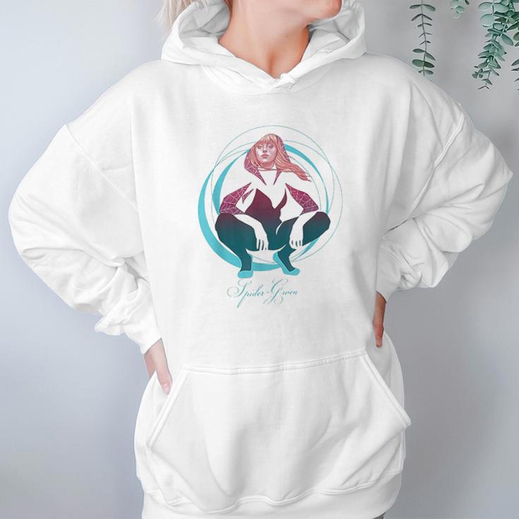 Spider Gwen Crouching Abstract Swirl Graphic Hoodie Gifts for Women