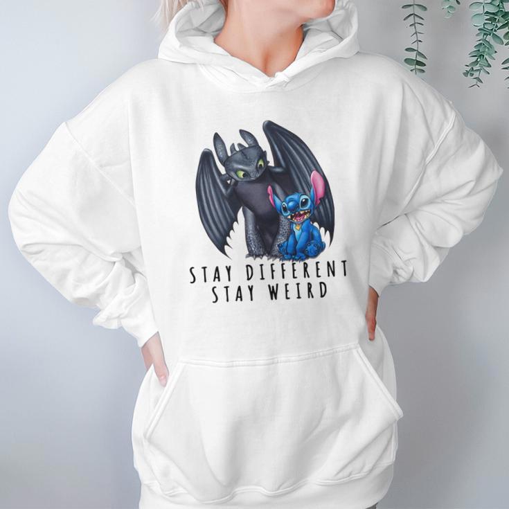 Stitch And Toothless Stay Different Stay Weird Hoodie Gifts for Women