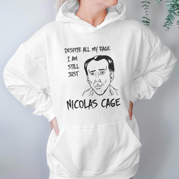 Strange Cargo Despite All My Rage Nicolas Cage Funny Parody Hoodie Gifts for Women