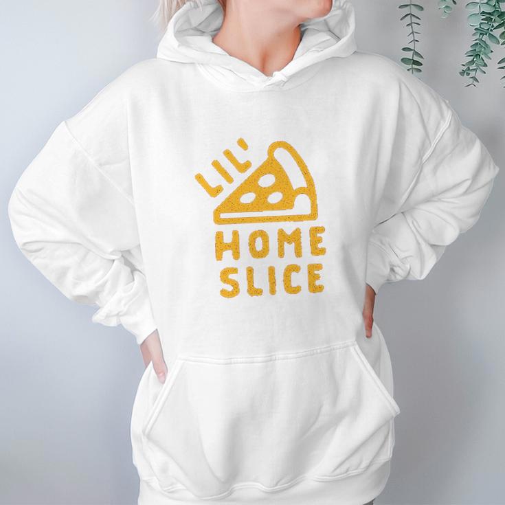 Toddler Lil Home Slice Funny Pizza Pie Younger Sibling Family Hoodie Gifts for Women