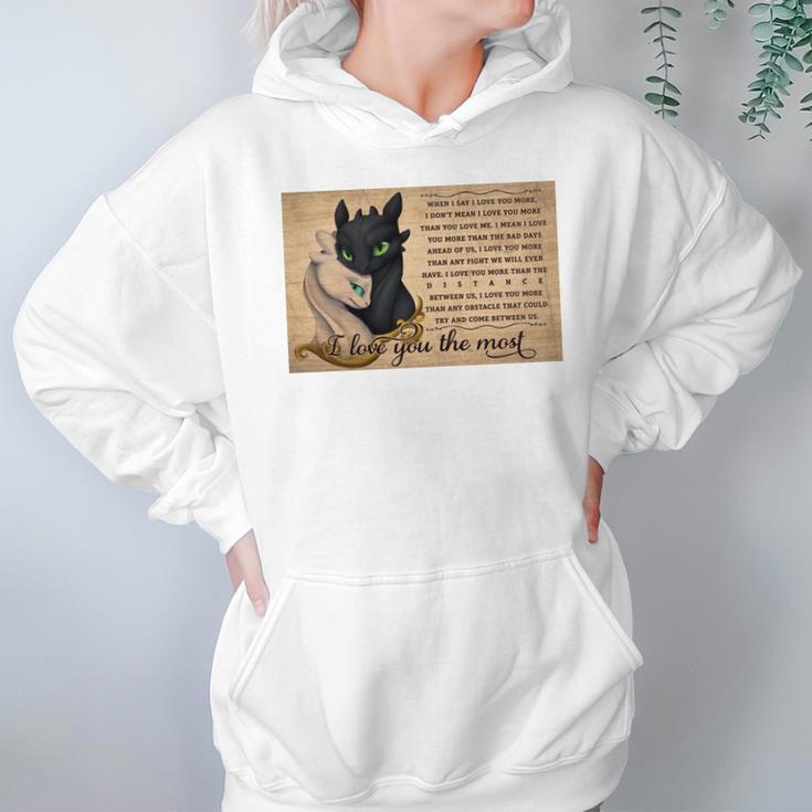 Toothless Night Fury And Light Fury I Love You The Most Poster Hoodie Gifts for Women