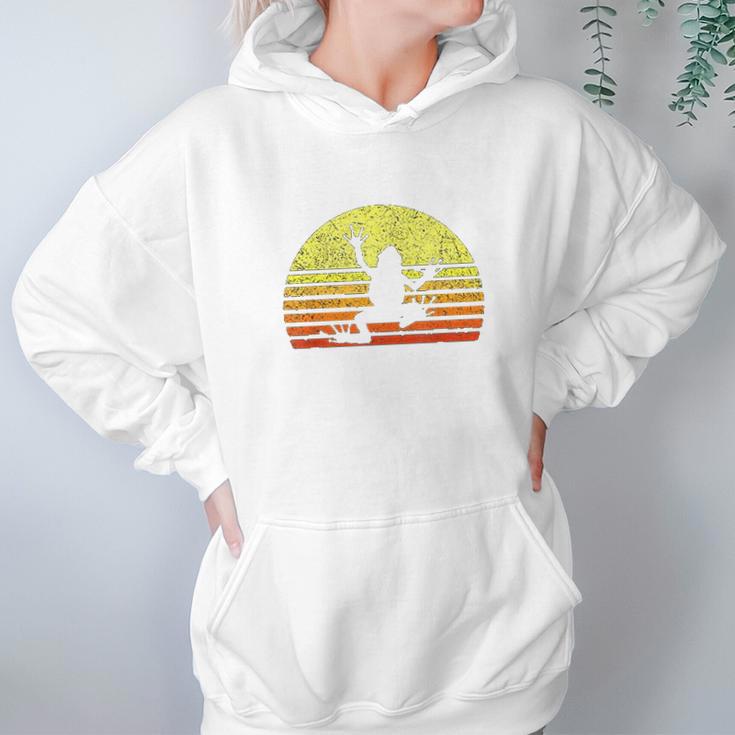 Tree Frog Design Save The Rainforest Retro Sun Vintage Hoodie Gifts for Women