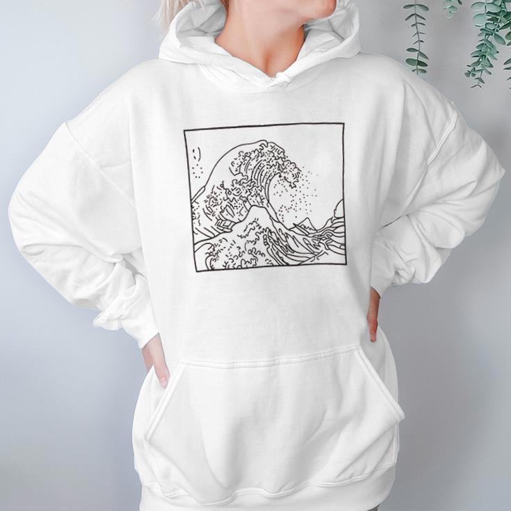 Casual Graphic Tsunami Hoodie Gifts for Women