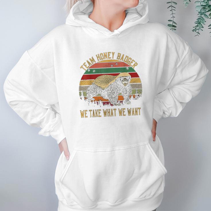 Vintage Honey Badger Team We Take What We Want Hoodie Gifts for Women