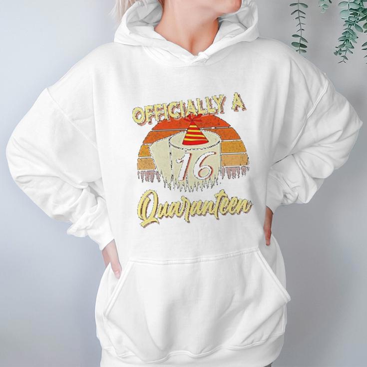 Vintage Officially A 16 Birthday Social Distancing Hoodie Gifts for Women