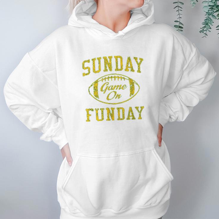 Vintage Sunday Funday Green Bay Football Retro Hoodie Gifts for Women