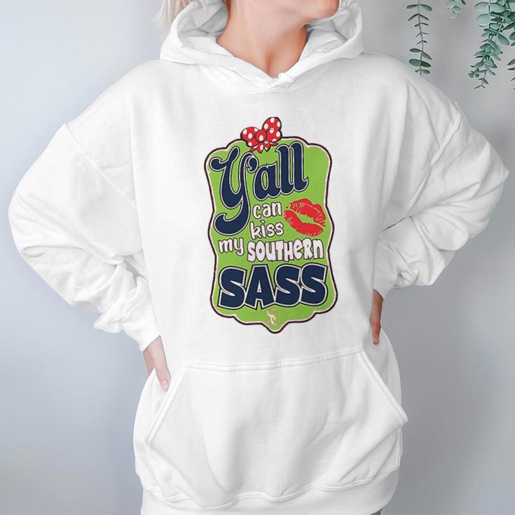 Yall Can Kiss My Southern Sass Southern Charm Collection On A Coral Hoodie Gifts for Women