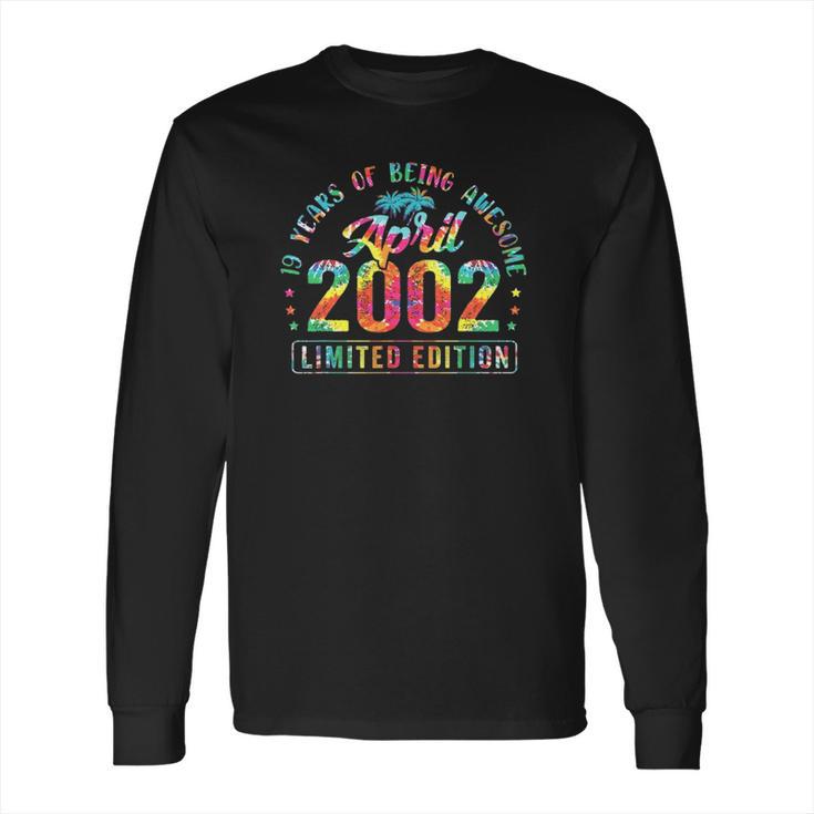 19 Years Old 19Th Birthday Decoration Vintage April 2002 Ver2 Long Sleeve T-Shirt