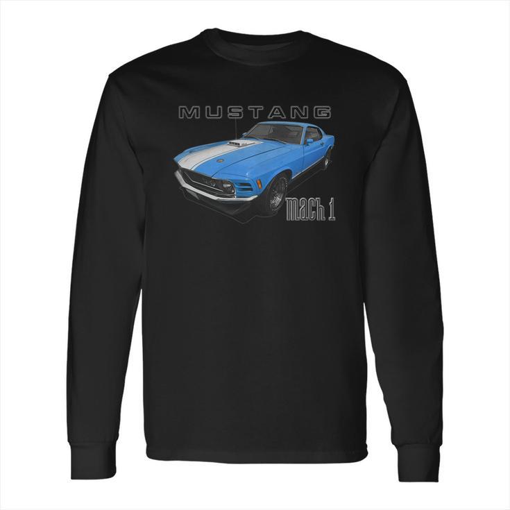 1970 Ford Mach1 Blue Long Sleeve T-Shirt