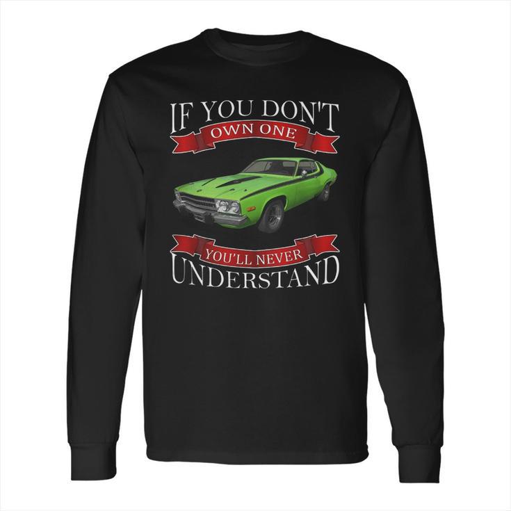 1973 Plymouth Road Runner Back Side Long Sleeve T-Shirt