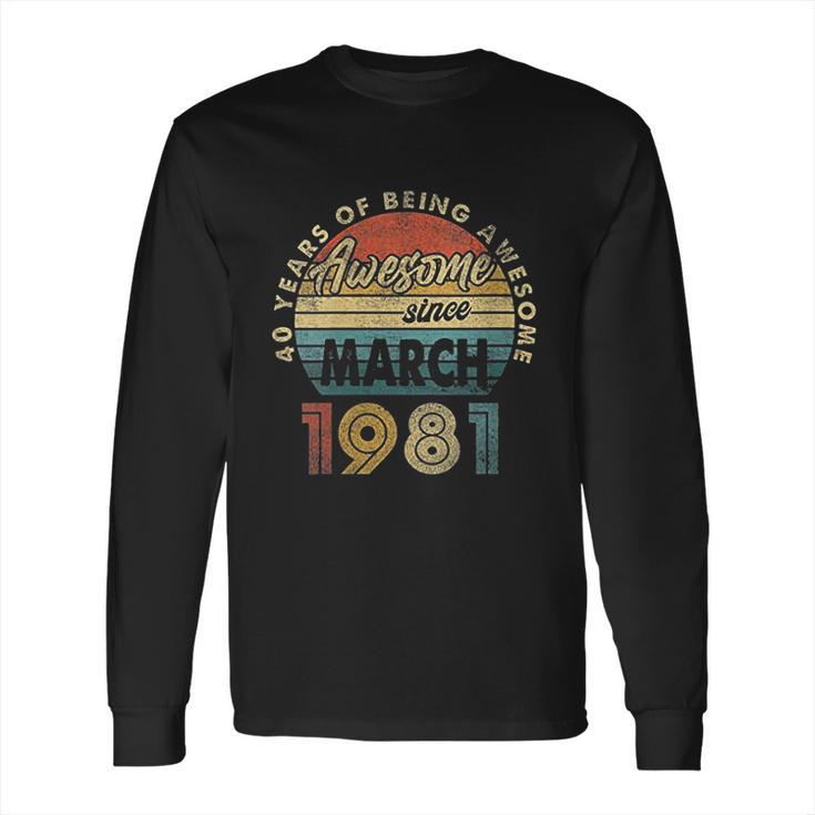 1981 Retro Vintage 41 Years Old 41St Birthday Gift Long Sleeve T-Shirt