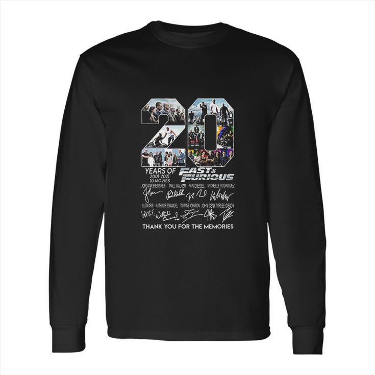 20 Years Of 2001 2021 Fast And Furious Thank You Long Sleeve T-Shirt