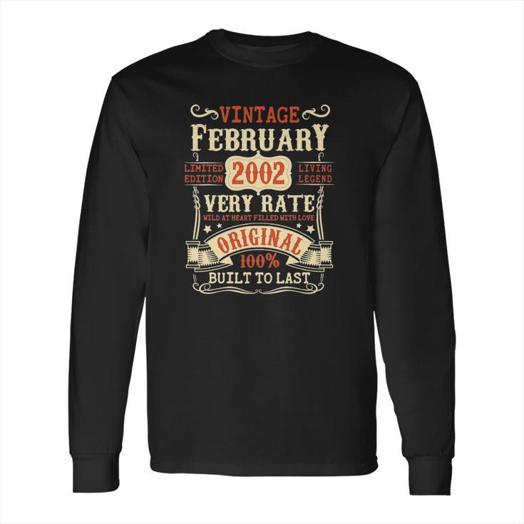 20 Years Old 20Th Birthday Gifts Vintage February 2002 Ver2 Long Sleeve T-Shirt