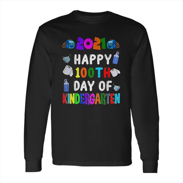 2022 Happy 100Th Day Of Kindergarten Cute 100 Days Long Sleeve T-Shirt