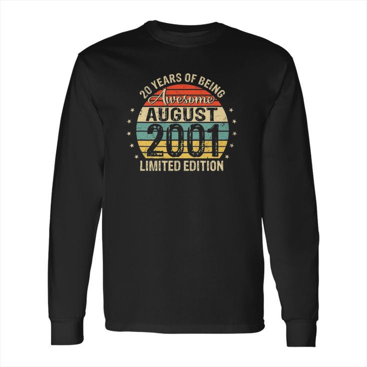 20Th Birthday Gift 20 Years Old Awesome Since August 2001 Ver2 Long Sleeve T-Shirt