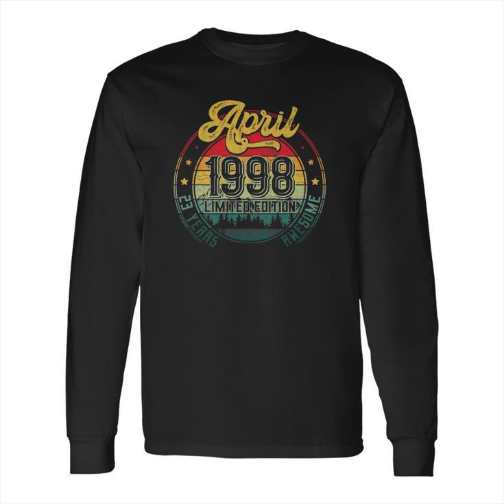 23Rd Birthday Gifts 23 Years Old Retro Born In April 1998 Ver2 Long Sleeve T-Shirt