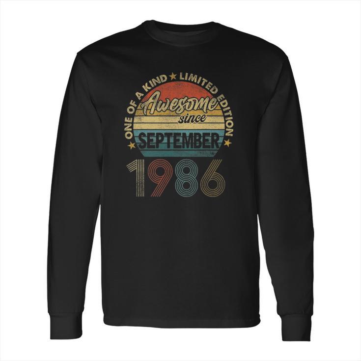 35 Years Old 35Th Birthday Men Awesome Since September 1986 Ver2 Long Sleeve T-Shirt