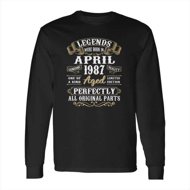 35 Years Old 35Th Birthday Decoration April 1987 Ver2 Long Sleeve T-Shirt