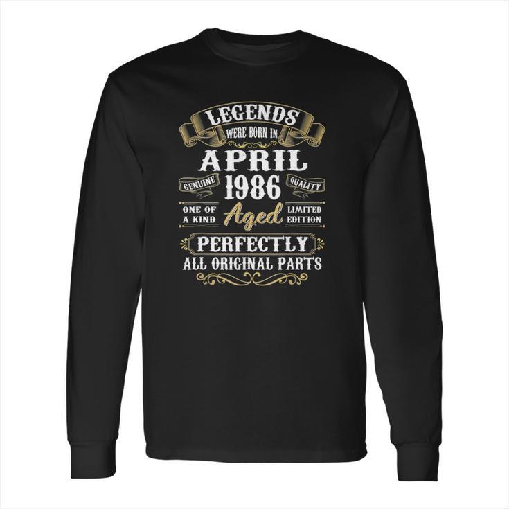 36 Years Old 36Th Birthday Decoration April 1986 Ver2 Long Sleeve T-Shirt