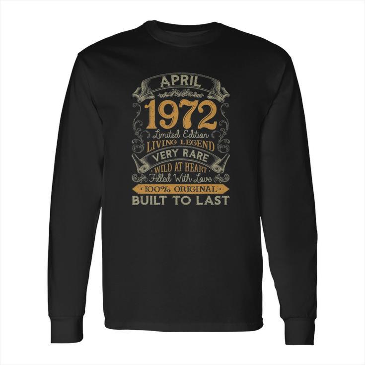 49Th Birthday Gift 49 Years Old Retro Vintage April 1972 Ver2 Long Sleeve T-Shirt