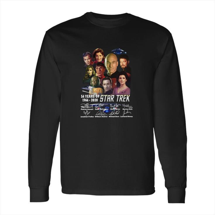 54 Years Of 1966 2020 Star Trek Characters Signatures Long Sleeve T-Shirt