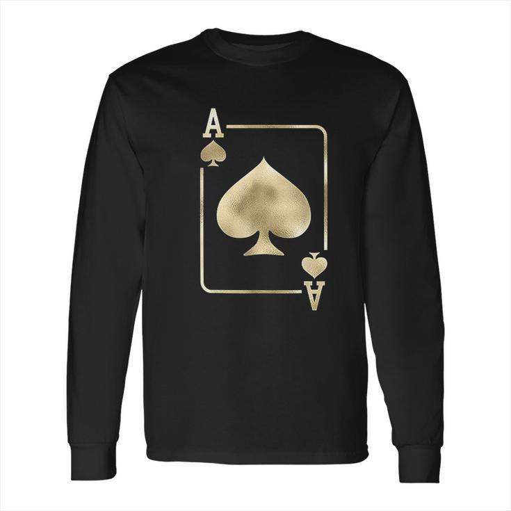 Ace Of Spades Playing Card Halloween Glam Long Sleeve T-Shirt