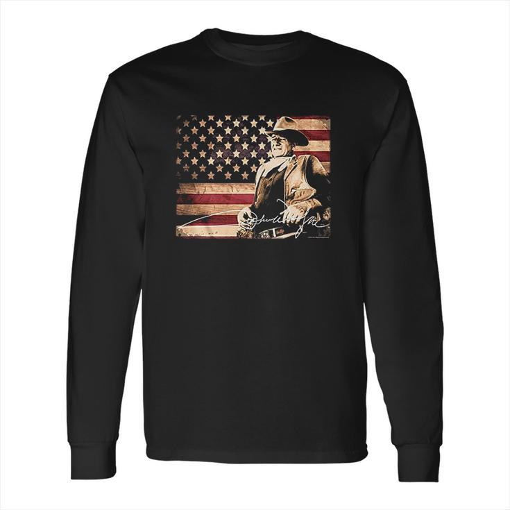 Ae Designs John Wayne Tin Sign Long Sleeve T-Shirt