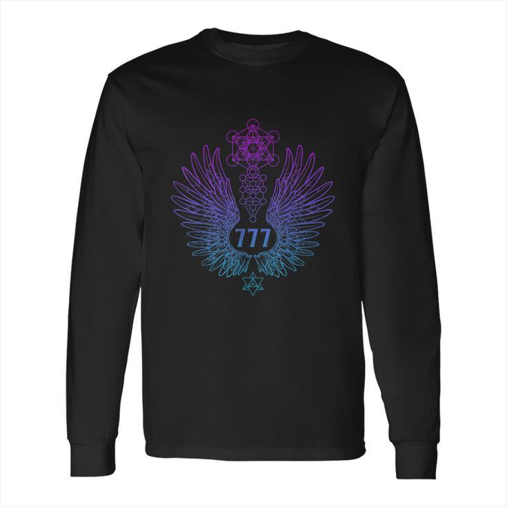 Angel Number 777 Sacred Geometry Healing Long Sleeve T-Shirt